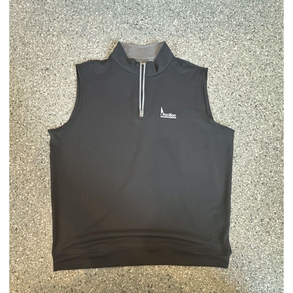Peter Millar Crown Sport 1/4 Zip Vest Size XL Grey Pavilion Golf